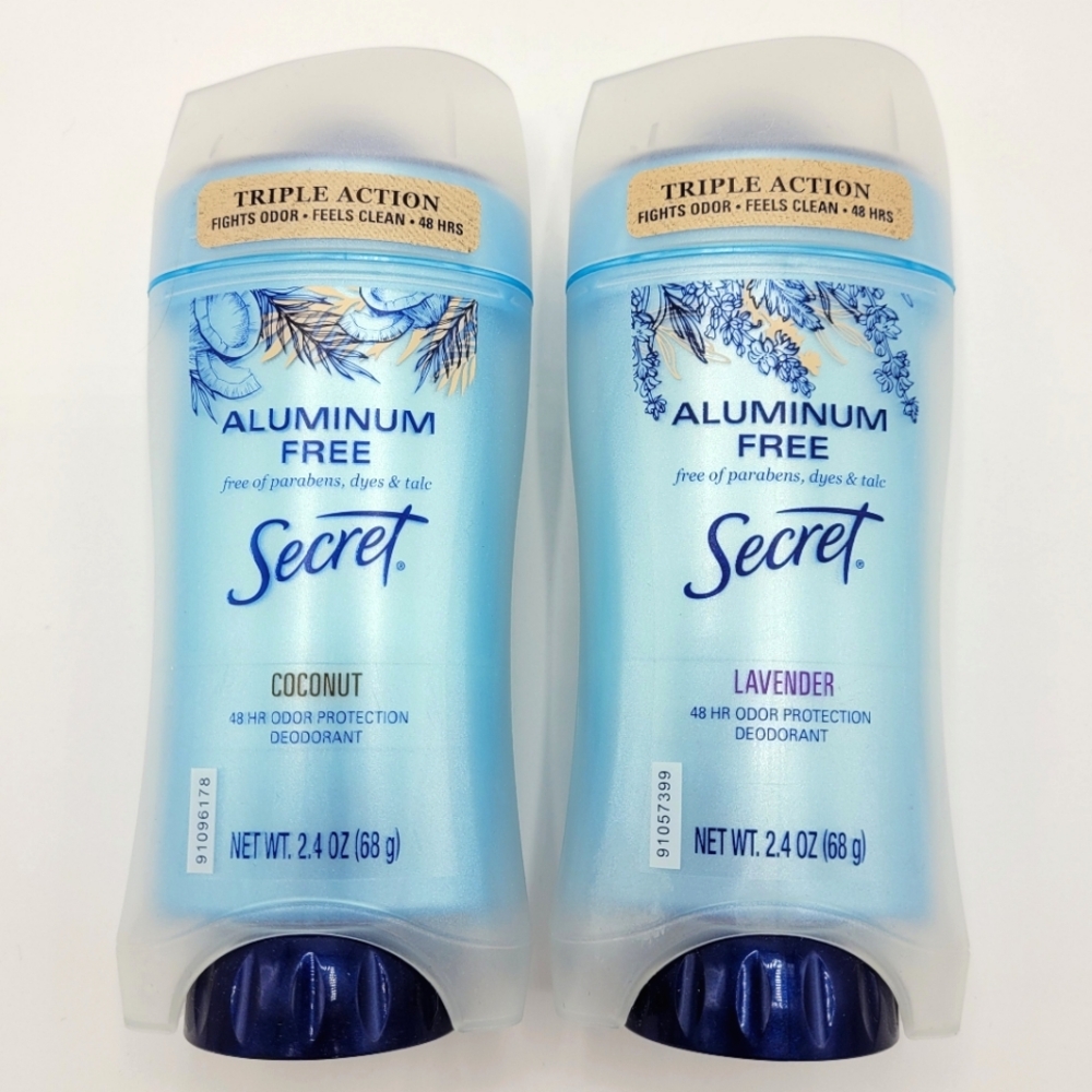 Secret Aluminum Free Deodorant for Women Coconut & Lavender Scent - 2.4 oz Each